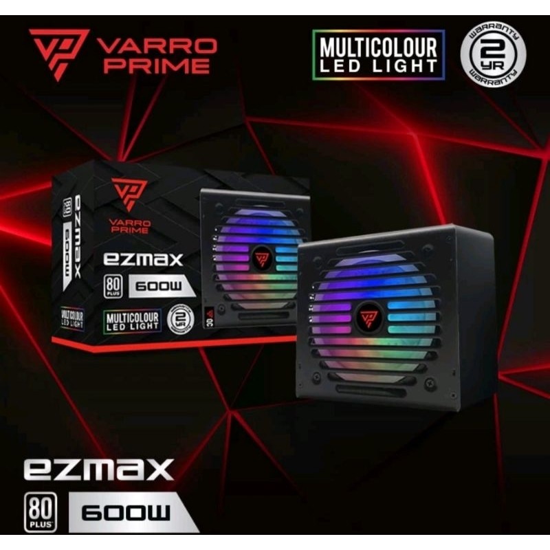 POWER SUPPLY VARRO EZMAX 600W RGB 80+