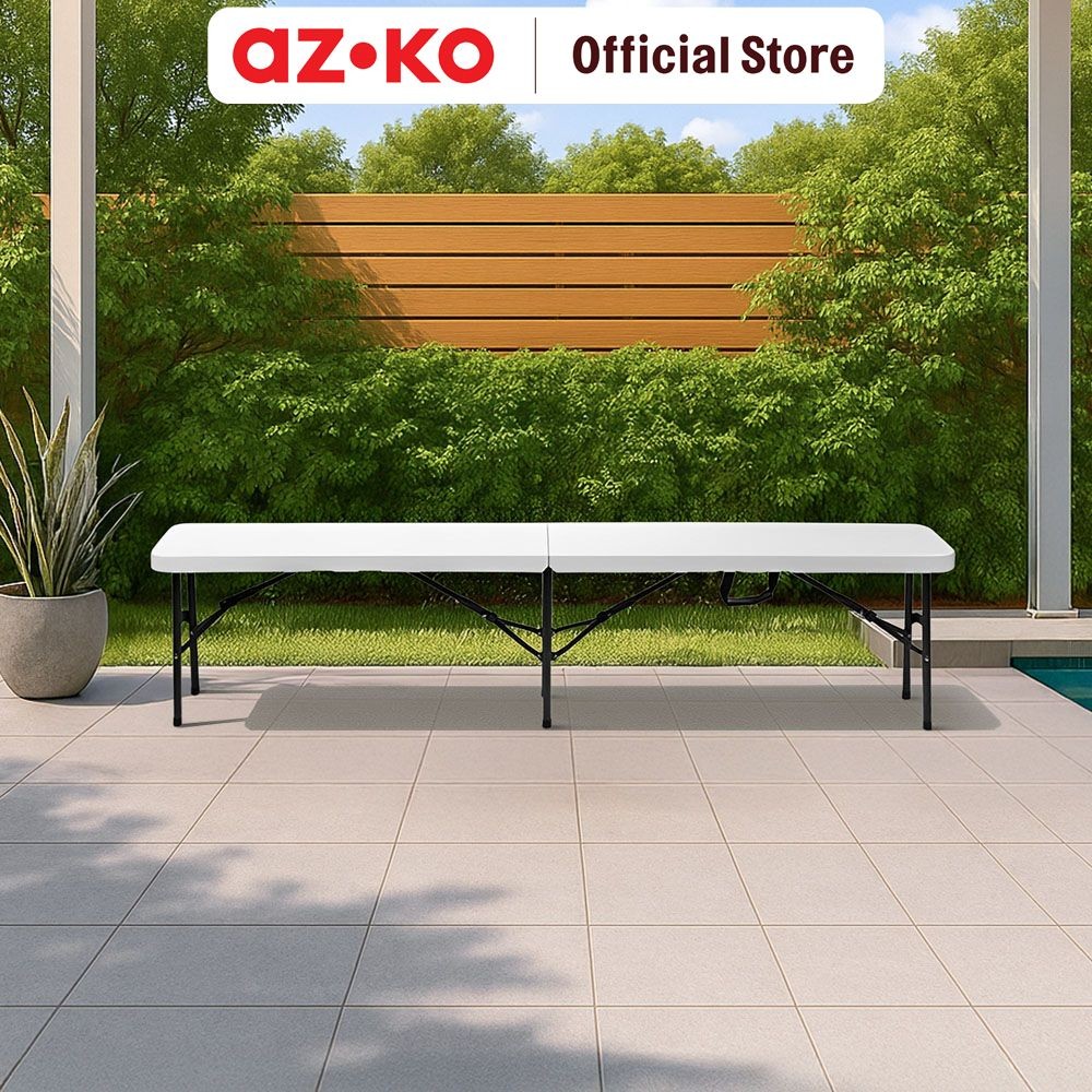 AZKO Krisbow Kursi Teras Lipat - Putih Foldable Balcony Chair Kursi Outdoor Serbaguna Furniture Ruma