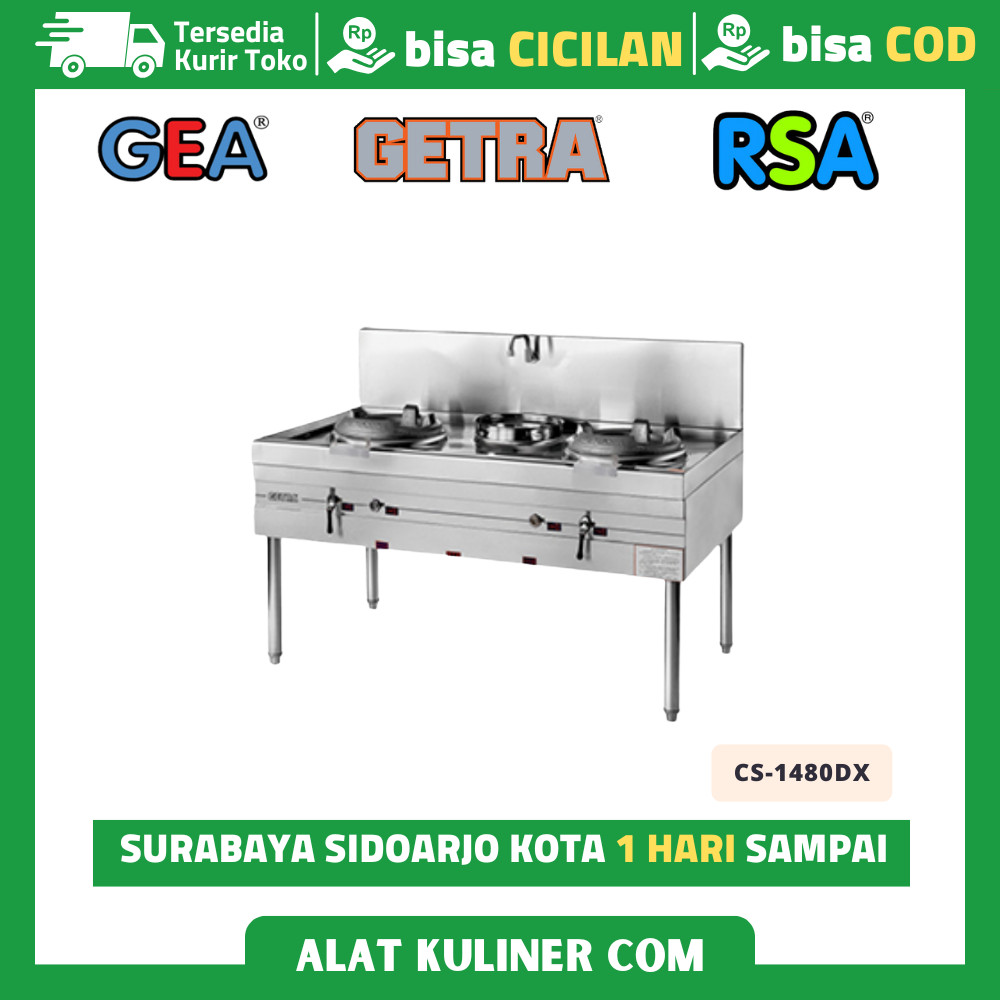 GETRA CS-1480DX GAS KWALI RANGE 2 BURNER 1 SOUP RING