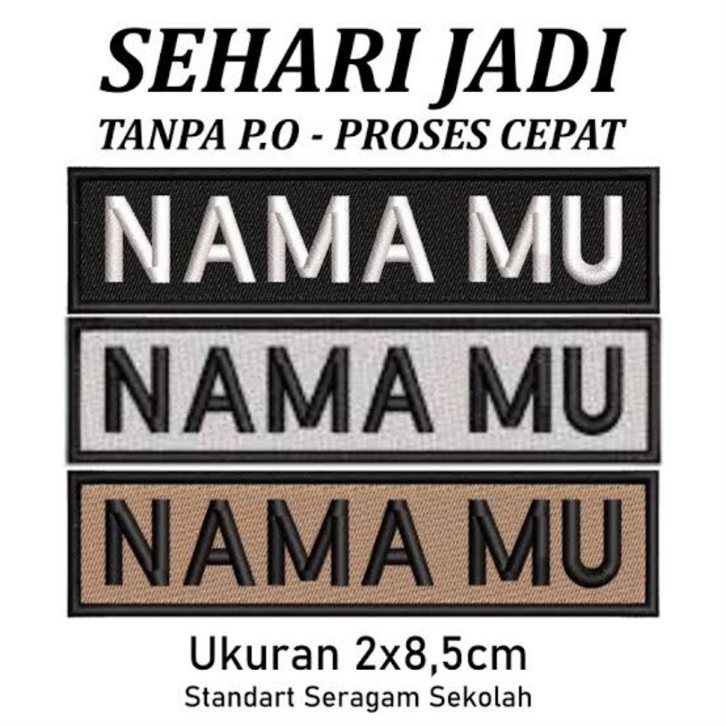 Bet Nama Bordir Untuk Baju Seragam Sekolah Bisa Satuan, COD bisa