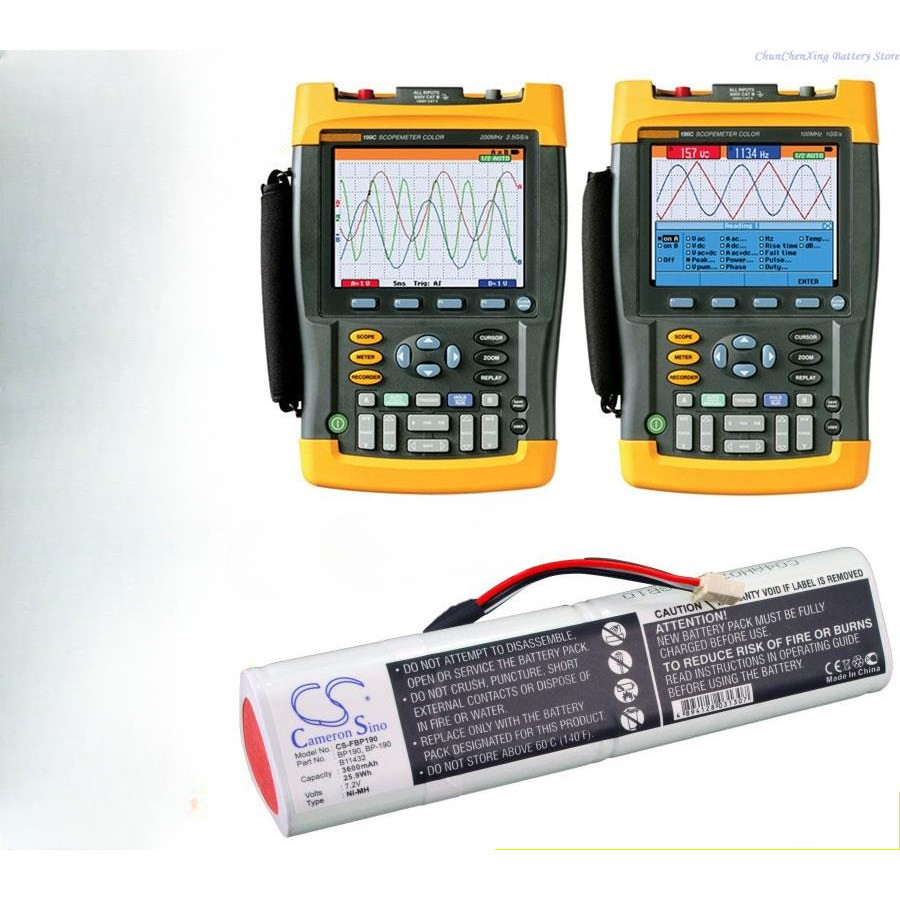 3600mAh Battery for Fluke Analyzers 433,434,435, Scopemeter 192,192B,196,196B, 196C, 199, 199B, 199C