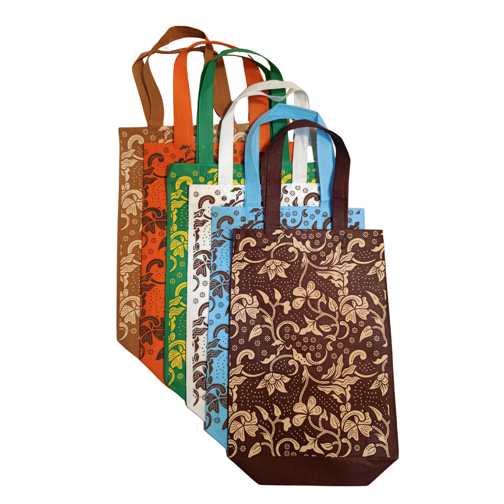 Tas Spunbond Seminar Motif Batik Daun tas Hajatan Tas Souvenir, Kapasitas 48