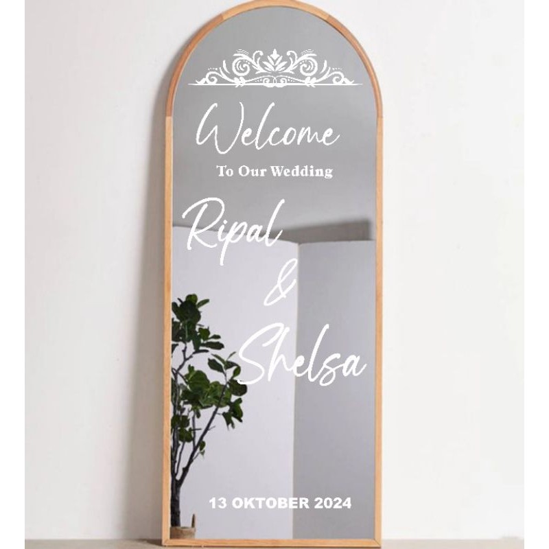 stiker wedding cutting stiker kaca miror custem pernikahan ,engagement,decor,khitanan,tasyakuran,nma
