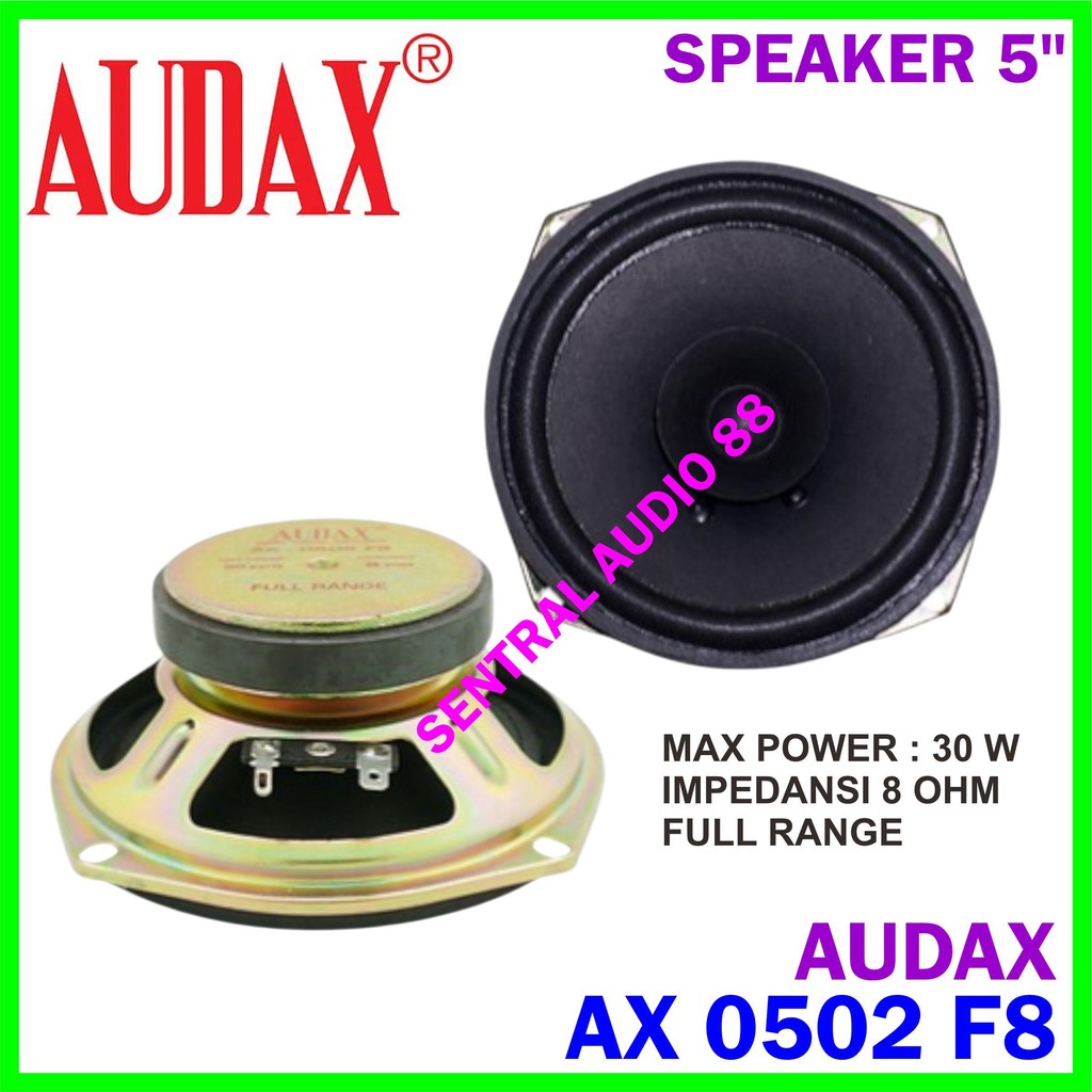 Speaker 5 inch Audax AX 0502 F8 Full Range 8 Ohm AX0502 F8 Fullrange 5" 5in Original