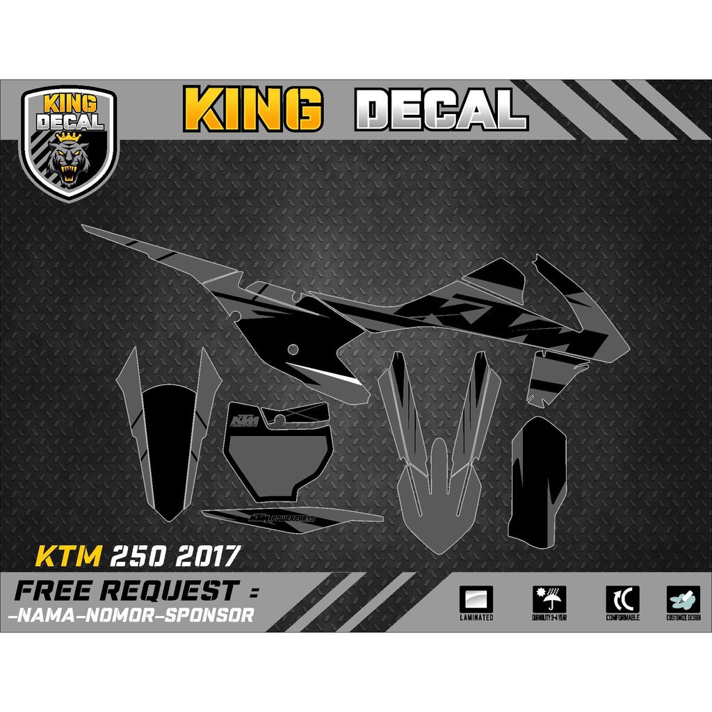 DEKAL MOTOR Decal Stiker KTM 250 2017 Striping KTM 250 2017 04