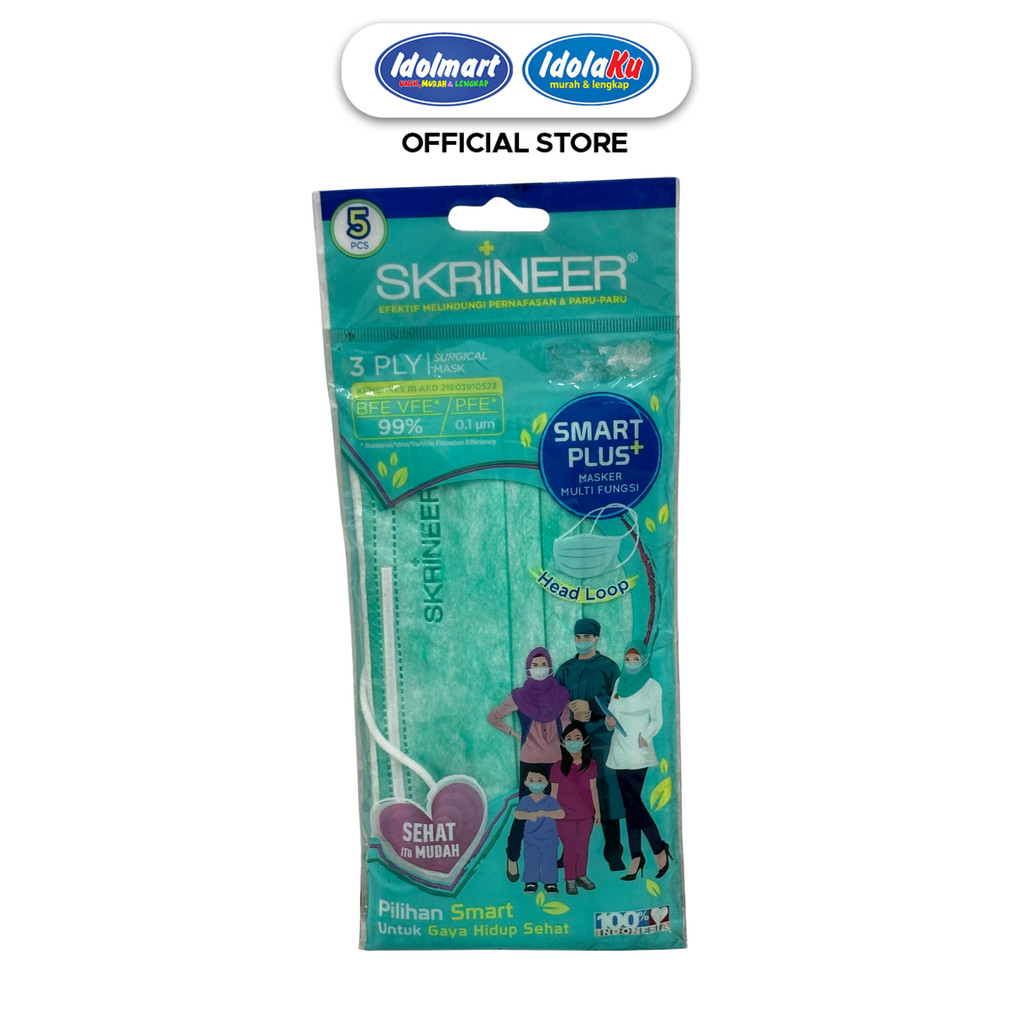 IDOLAKU Masker Hijab Skrinner Sachet 3 Ply Masker Medis Praktis