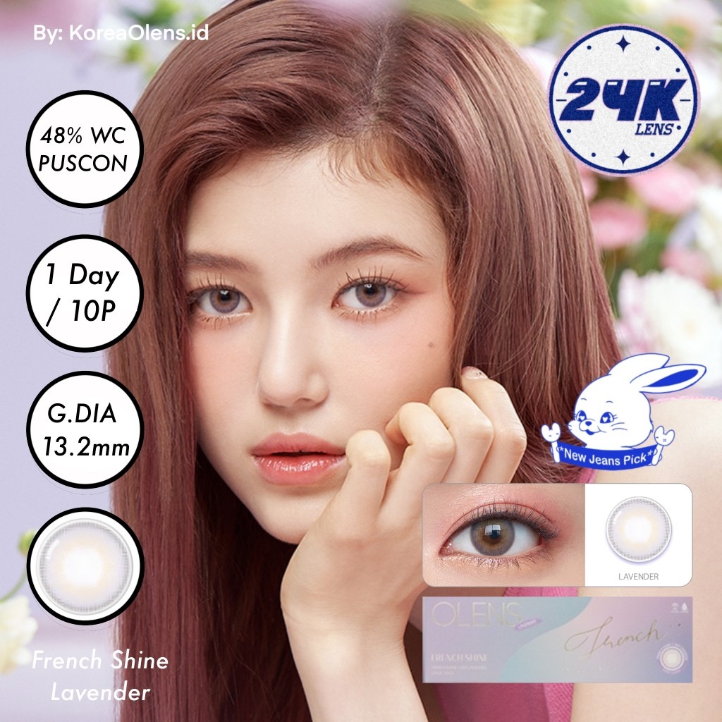 SOFTLENS OLENS KOREA ORI SERI FRENCHSHINE LAVENDER DAILY 10P/5 PAIRS (5 PASANG/ 1 KALI PEMAKAIAN)