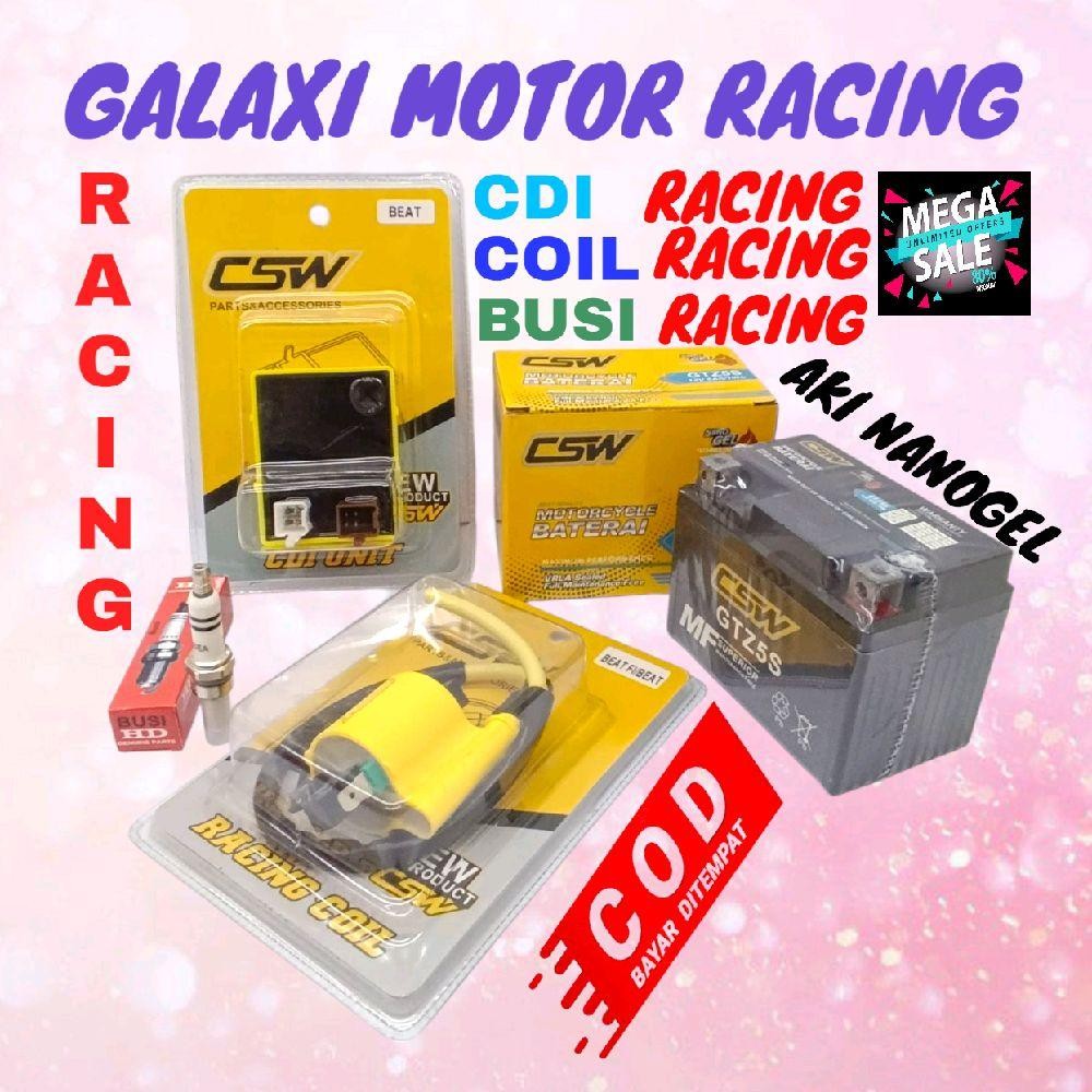 PAKET FULL UPGRADE CDI BEAT SPACY SCOOPY RACING CDI RACING COIL RACING BUSI RACING AKI KERING NANOGE