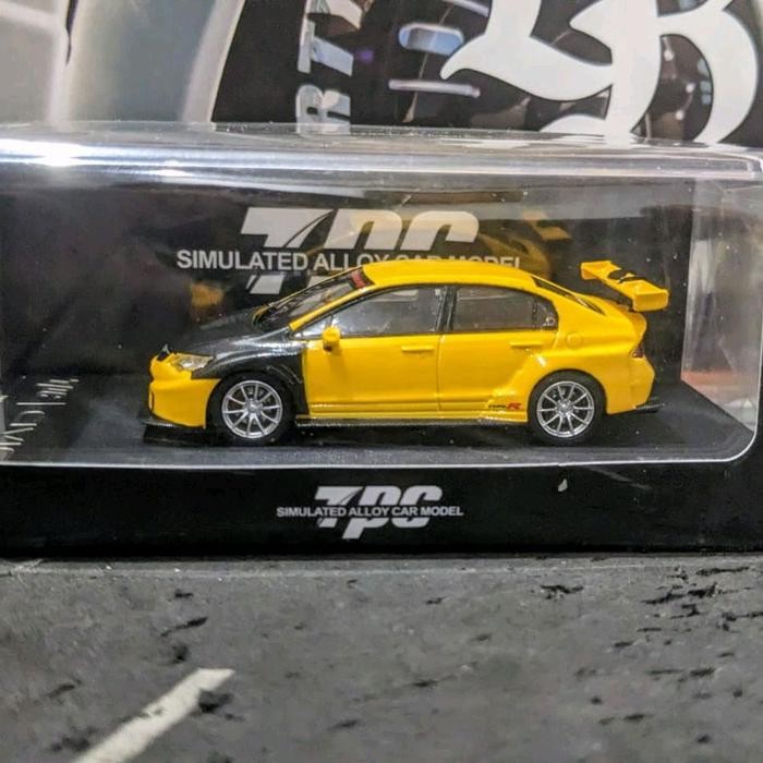 Diecast TPC Honda Civic Type R FD2 Yellow Cap Carbon Segel