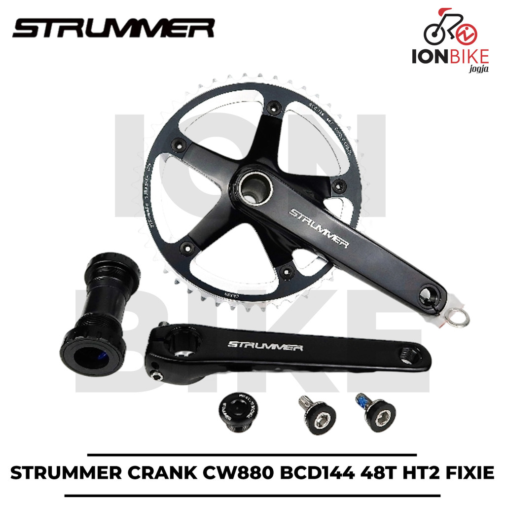 Crank Strummer CW880 48T BCD 144 Sepeda Fixie Hollowtech 2 Single Speed Crankset CW-880 48 T BCD144 