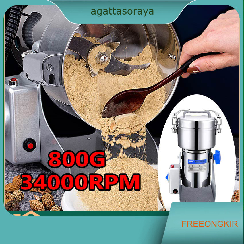 800G 34000RPM Mesin bubuk/tepung Penggiling Gerinda Herbal Biji Kacang Obat Mesin Giling Grinder Ele