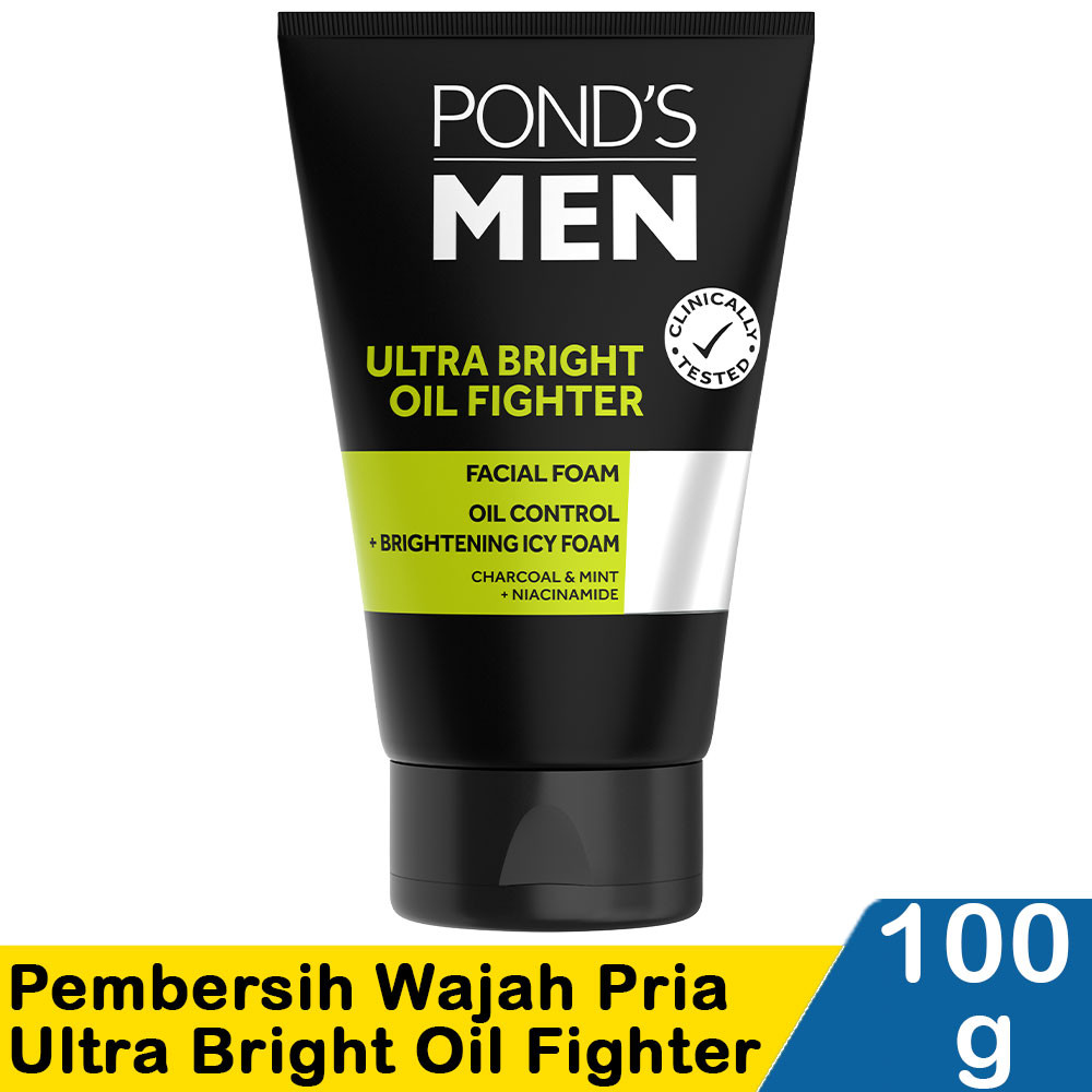 PONDS MEN PEMBERSH WAJAH ULTRA BRGHT OIL FIGHTER 100g