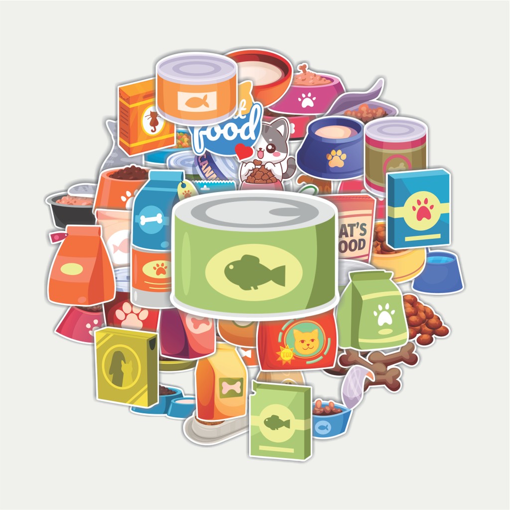 Sticker Pack Stiker Cat Food | Sticker TUMBLR | Stiker LAPTOP KOPER HELM