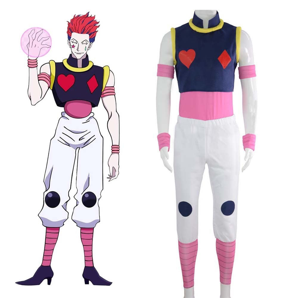 Hunter X Hunter Anime Cosplay Hisoka Costume Wig Hisoka Uniform Set Halloween Party Role Play Outfit