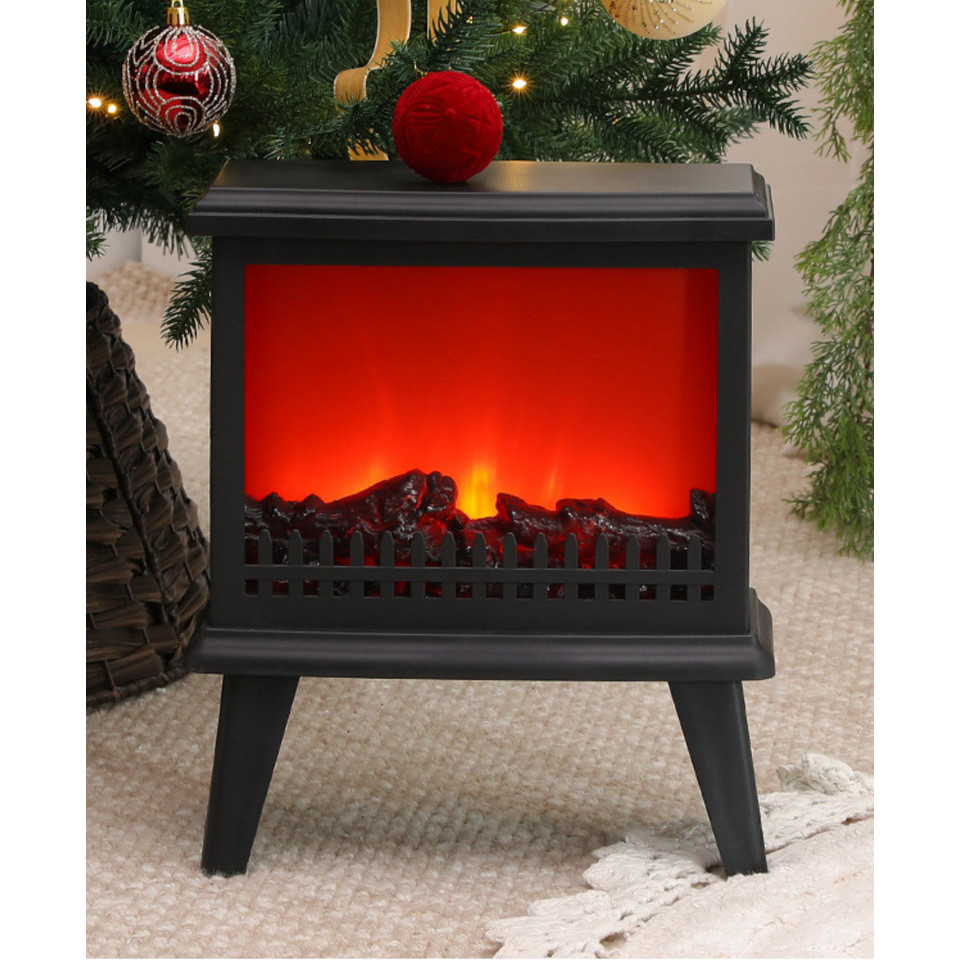 Standing Rustic Fireplace LED Decor