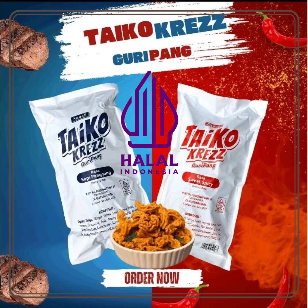 Snack Taiko Krezz Guripang 500g / 1000g makanan kembung puffed citarasa baik renyah dan lezat