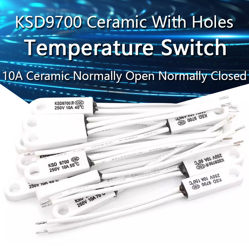 1-10PCS KSD9700 Ceramic With Holes Temperature Control Swit 40 Degrees 150 Degrees Normally Open Nor