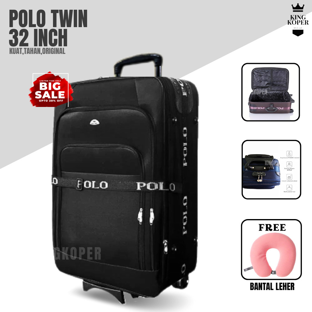 Koper 32 inch Polo twin/koper jumbo/koper besar/koper bagasi/koper kain/koper 2 roda/koper murah