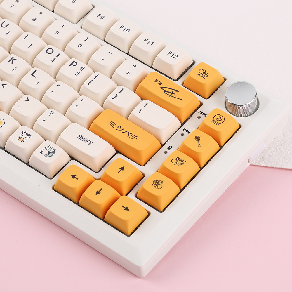 140 Keys Cute Honey Milk PBT Keycaps XDA Profile Dye Sublimation For erry MX Swites Meanical Korean 