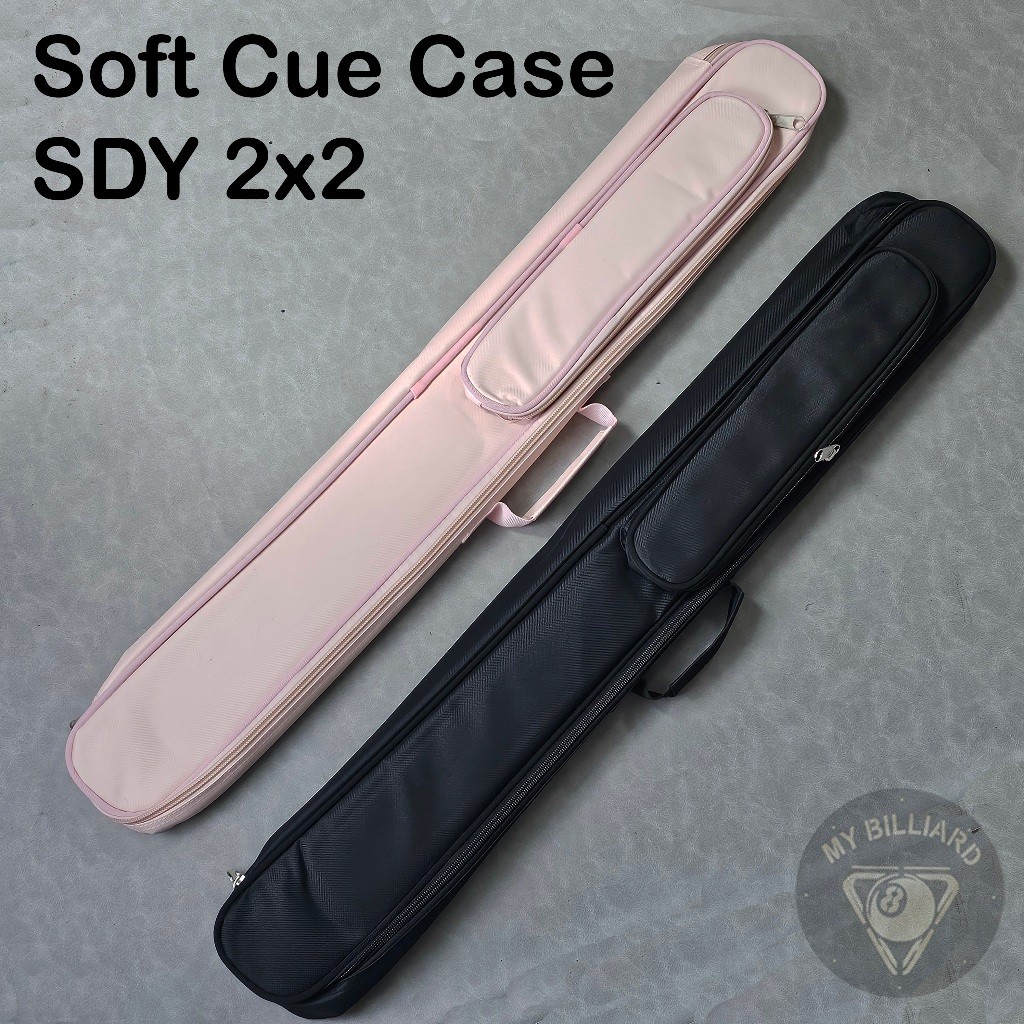 Tas Billiard Soft Cue Case 2x2 SDY Pink Hitam - Tas Stick Billiard Billiar Bilyar