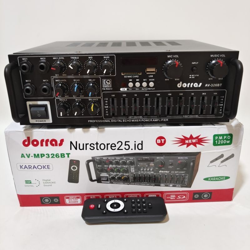COD NEWW Serba Cod Power Amplifier Bluetooth DORRAS AV-MP326BT Karaoke Stereo MP3 Player Ampli Bluet