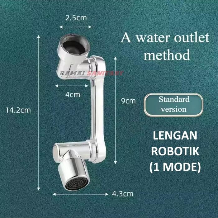 Aerator Keran Wastafel Extender 1080 Derajat Putaran Lengan Robotik
