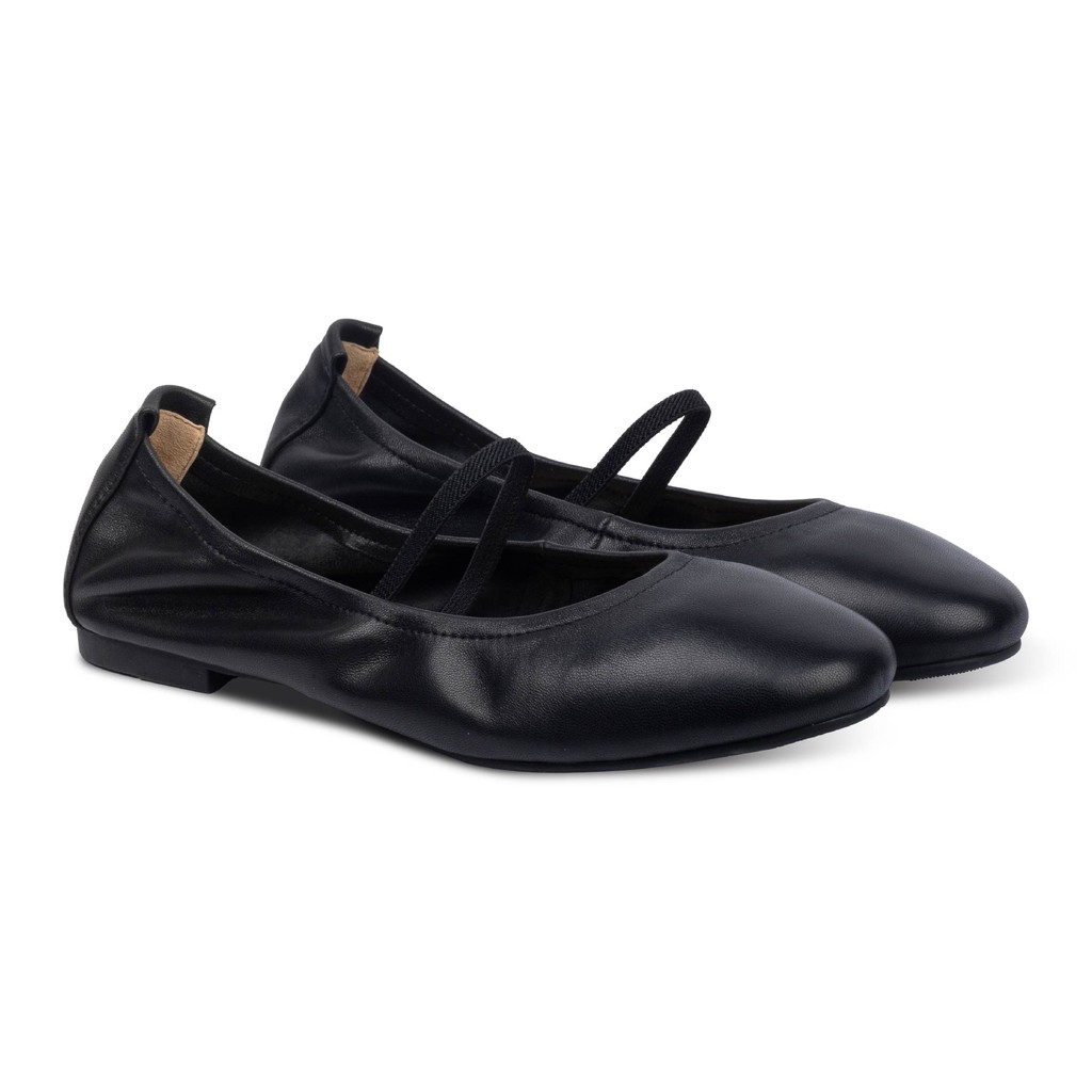Lacy Ballet Flats Black - Nappa Milano - Sepatu Flat Kulit Wanita