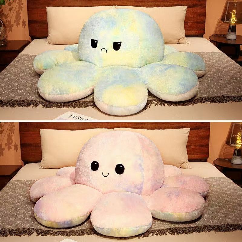 Latest Flip Color Octopus Doll Kawaii Stuffed Plush Toy Handmade Doll Cartoon Anime Cute Children's 