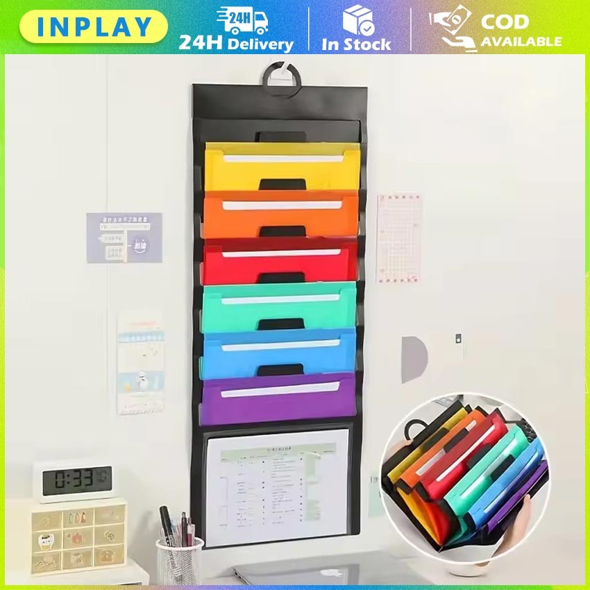 Rak Dokumen A4 Gantung 6 Kantong / Paper Storage Multi Layer / File Folder Organizer Dinding Praktis