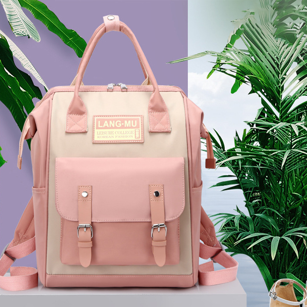 Tas Ransel Pegangan Lembut Kapasitas Besar Anti Air untuk Pakaian Bayi dengan Penutup Ritsleting