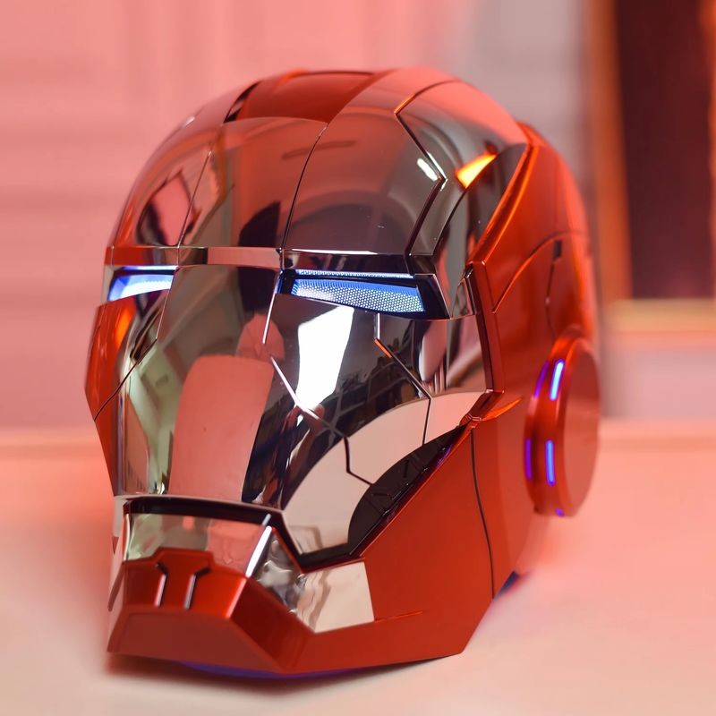 New Autoking 1:1 Mk5 Iron Man Helmet Cosplay English Voice-Activated Eye Glow Model Toy Adult Electr