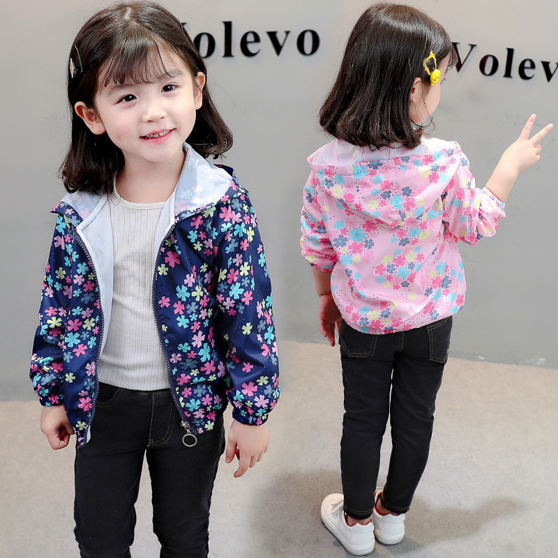 Jaket Parasut Anak Windproof HOODIE Jaket Anak Perempuan 1 - 6 tahun Water Resistant