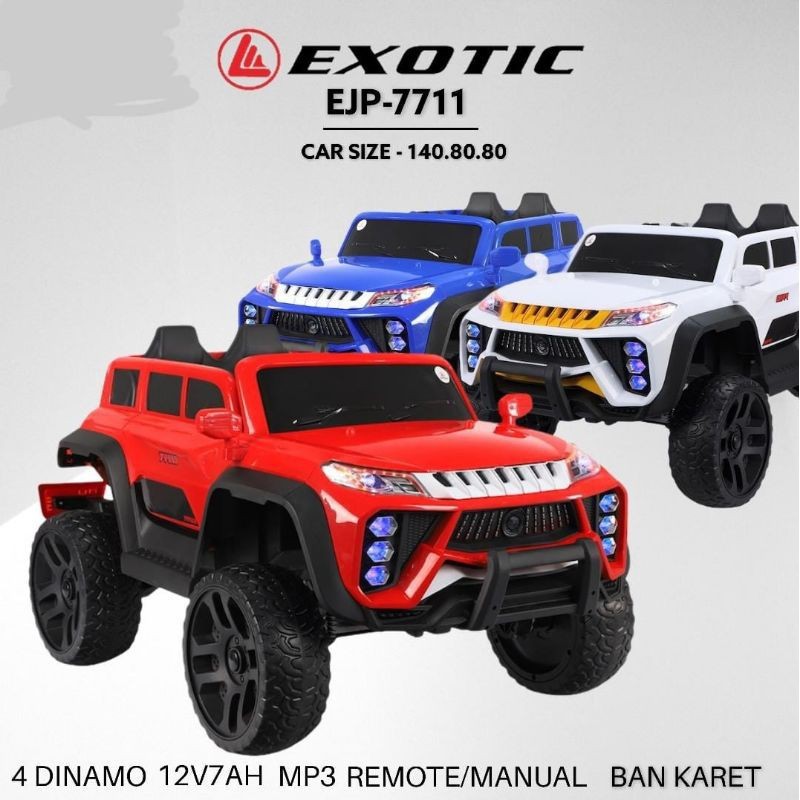 Mobil Aki Anak - Exotic Mobil Pajero SUV EJP-7711 Ban Karet/EVA | 12V-7AH