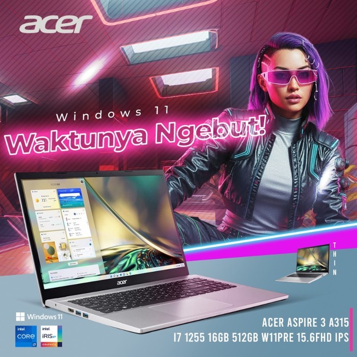 ACER ASPIRE 3 A315 I7 1255 16GB 512GB W11PRE 15.6FHD IPS