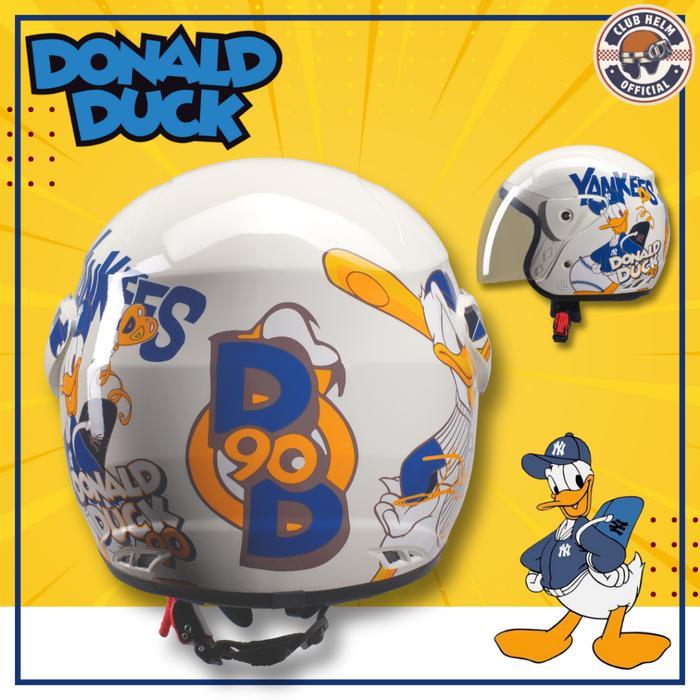 Helm Remaja / Dewasa Evo Karakter Premium SNI Cowo Cewe Lucu Donald Duck - Club Helm Bandung - Evo B