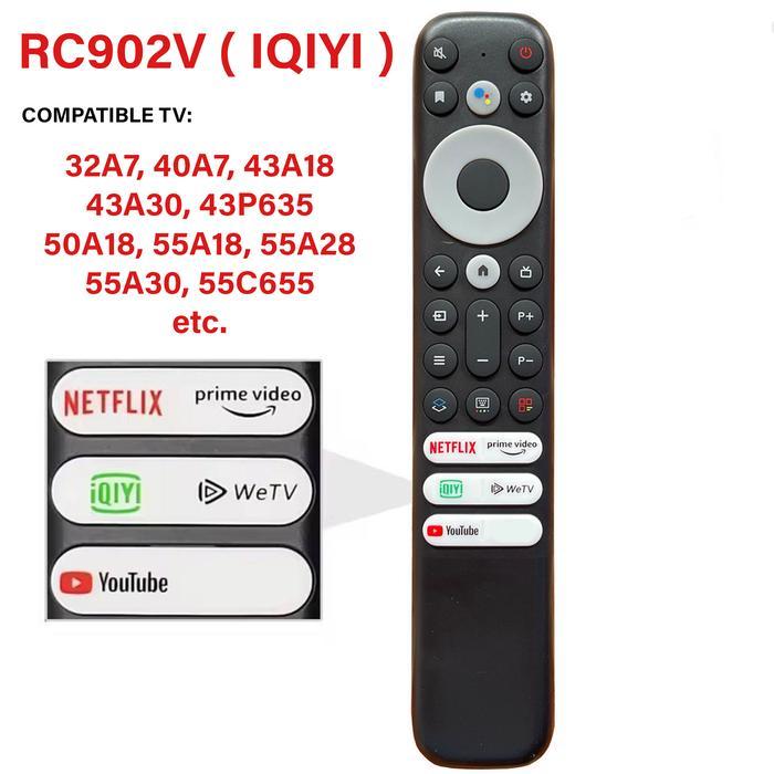 Remote Smart TV Android RC902V Tombol IQIYI / VIDIO - RC902V ( IQIYI ), No Voice