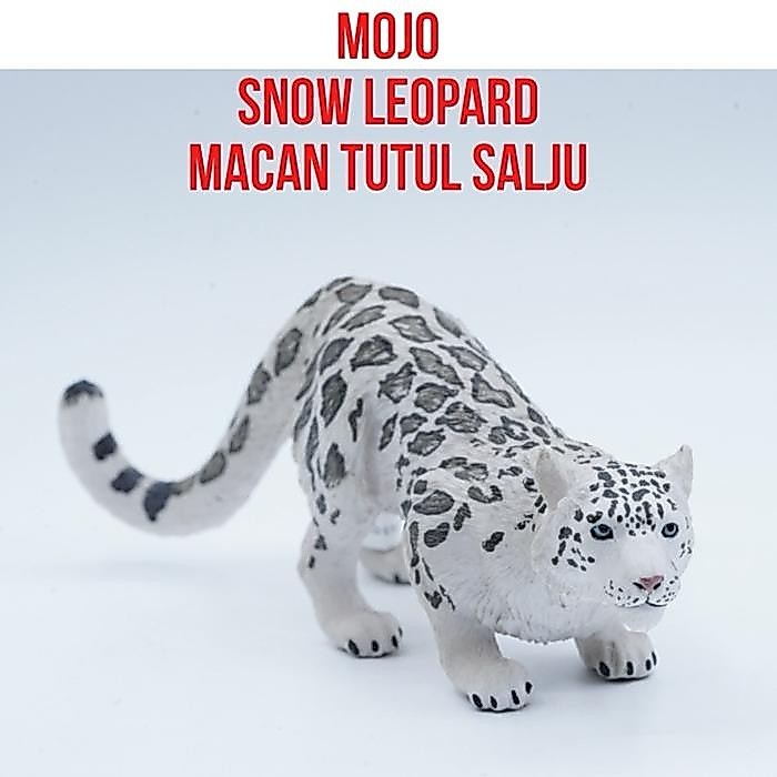 MOJO Fun Snow Leopard Macan Tutul Salju Panthera uncia  Mainan Binatang Miniature Hewan Animal Figur
