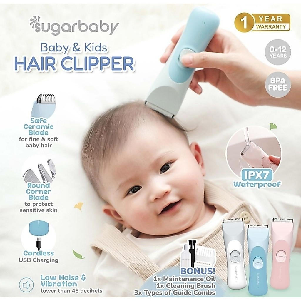 Sugar Baby Hair Clipper / Portable Baby Hair Clipper / Alat Cukur Rambut Bayi