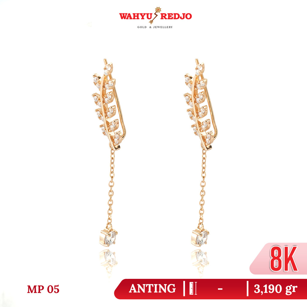Anting-Anting Emas Juntai Daun 8K Wahyu Redjo AN-8K-32300134 Non Pameran