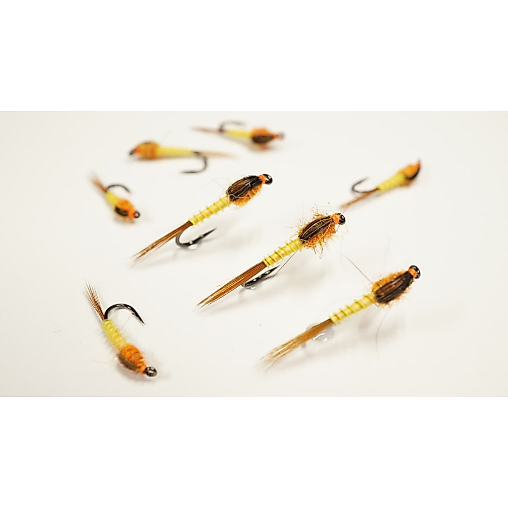 Nymph Baetis Snack Yellow Flies Fly Fishing