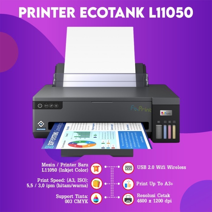 FixPrint Printer Epson L11050 WiFi Printer Photo A3+ / L8050 WIFI / L6490 Wireless / L4360 A4 Wi-Fi 
