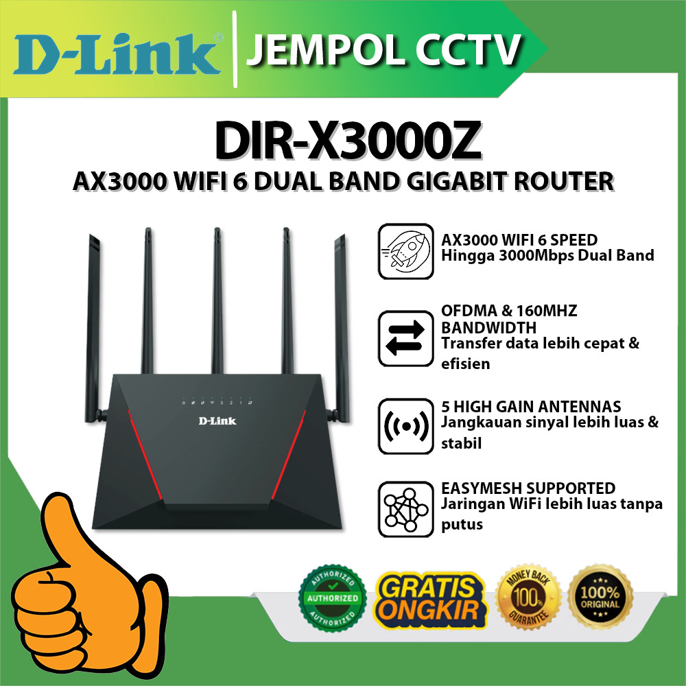 D-LINK DIR-X3000Z AX3000 WIFI 6 DUAL BAND GIGABIT ROUTER