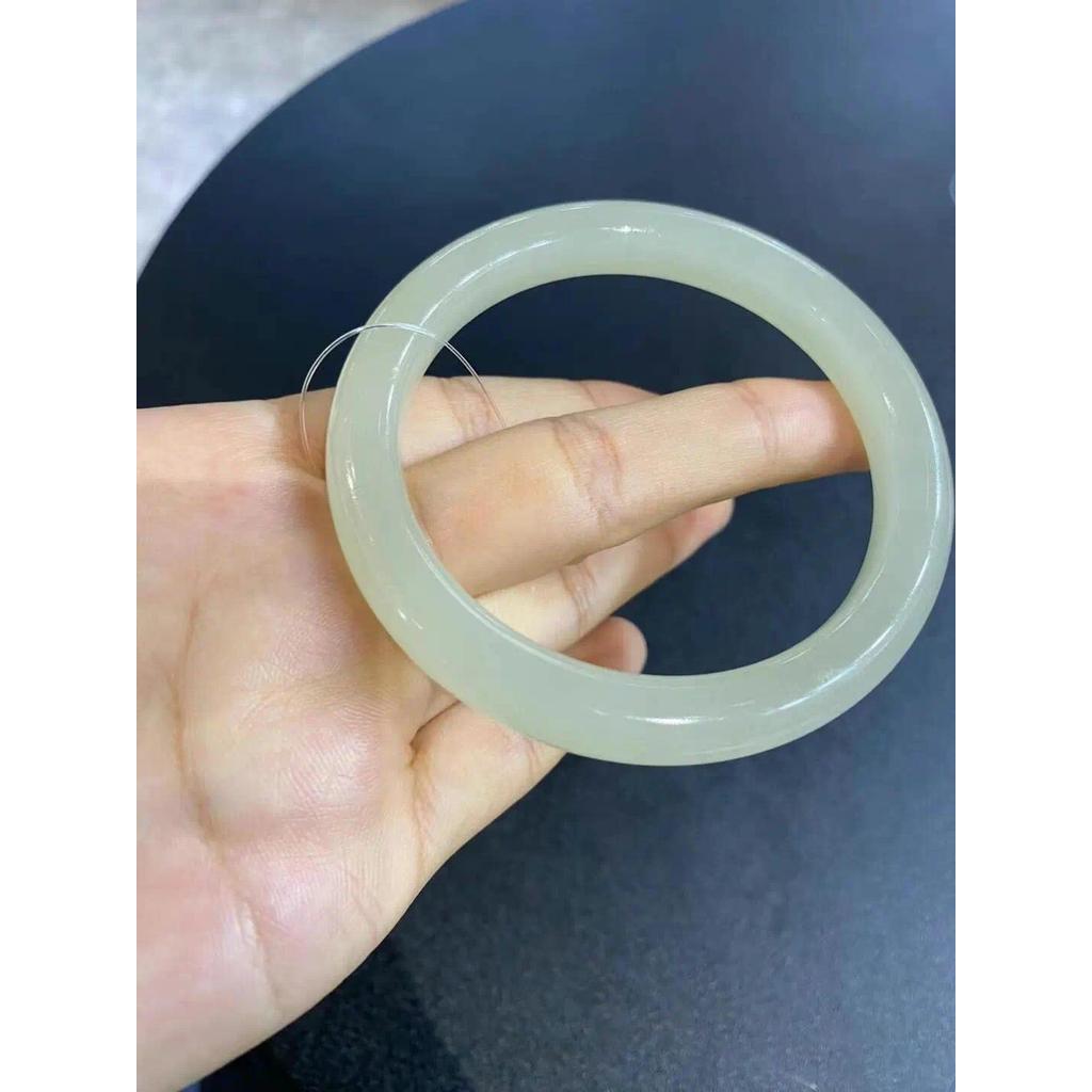 Myanmar jadeite clear water bracelet white ice clear jade bracelet beauty strip positive circle