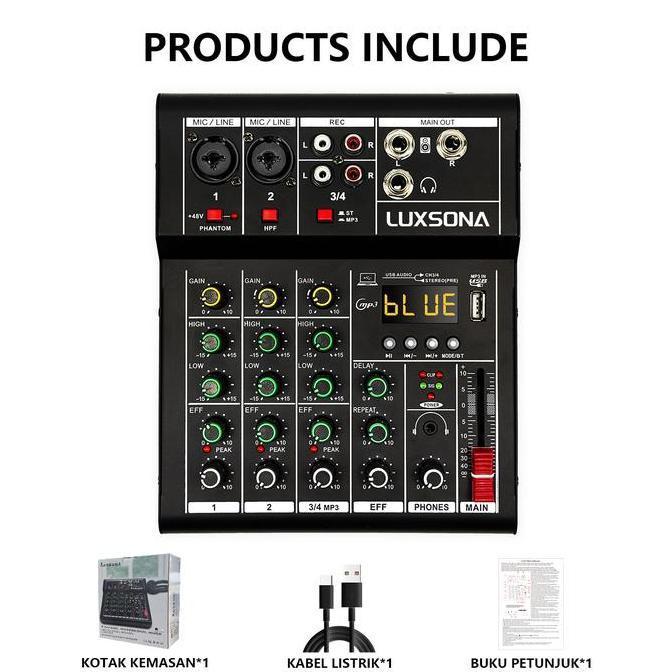 barkisanshop - audio mixer /mixer 4 channel / kp4 professional mixer mini/ amplifier bluetooth mini 