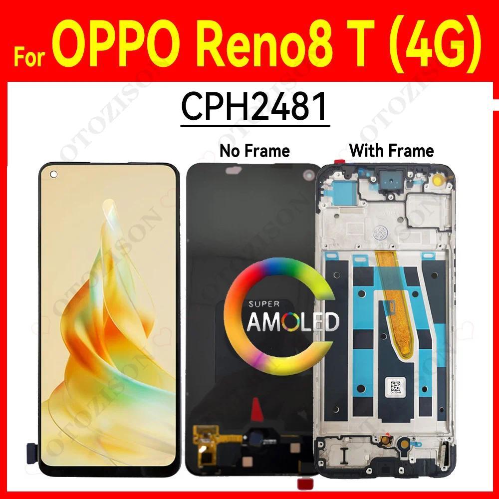 6.43" Untuk OPPO Reno8 T 4G LCD Dengan Bingkai Reno8T Reno 8T LCD CPH2481 Layar LCD Panel Sentuh Dig