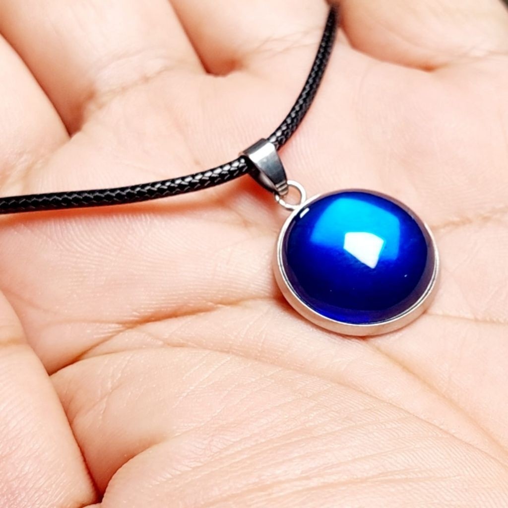 Kalung Liontin Batu King Safir Round Royal Blue Sapphire Bulat