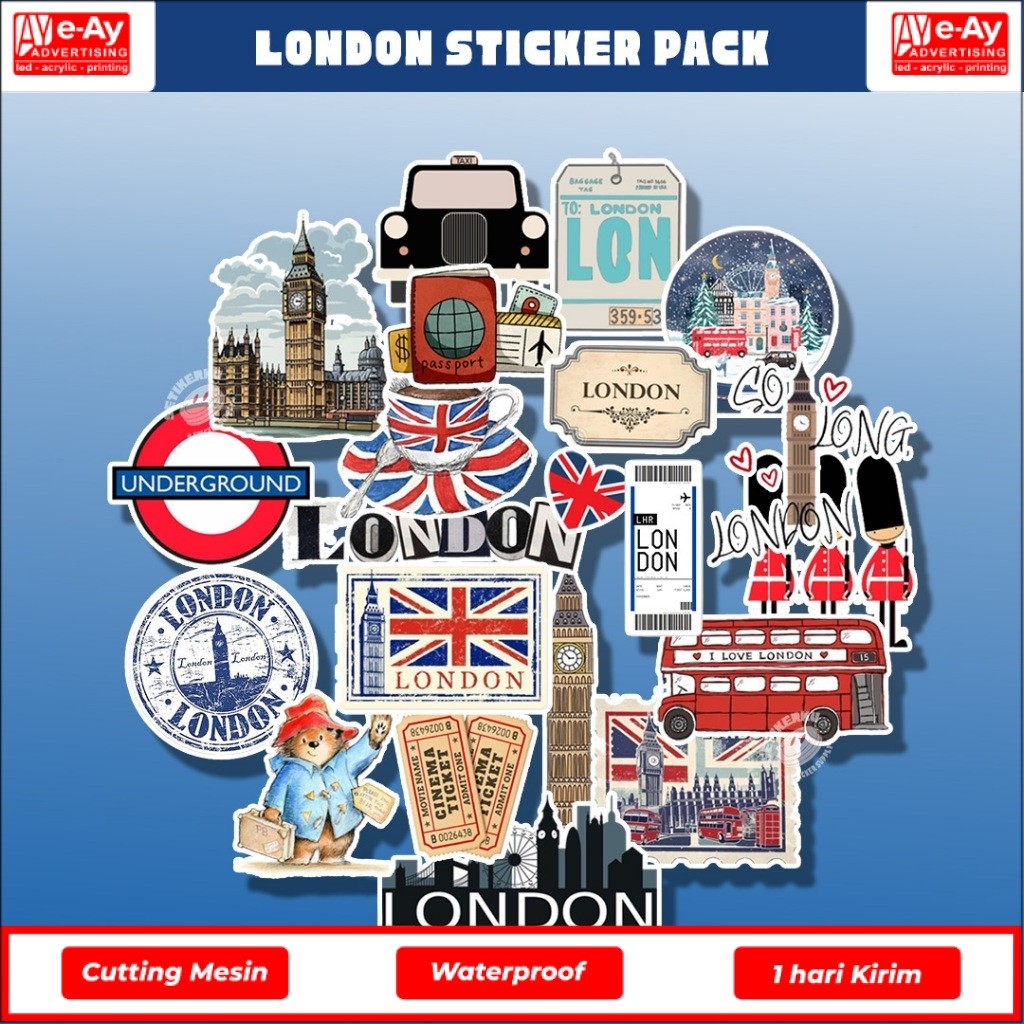 23pcs LONDON Sticker Pack | stiker london aesthetic - eayadvertising