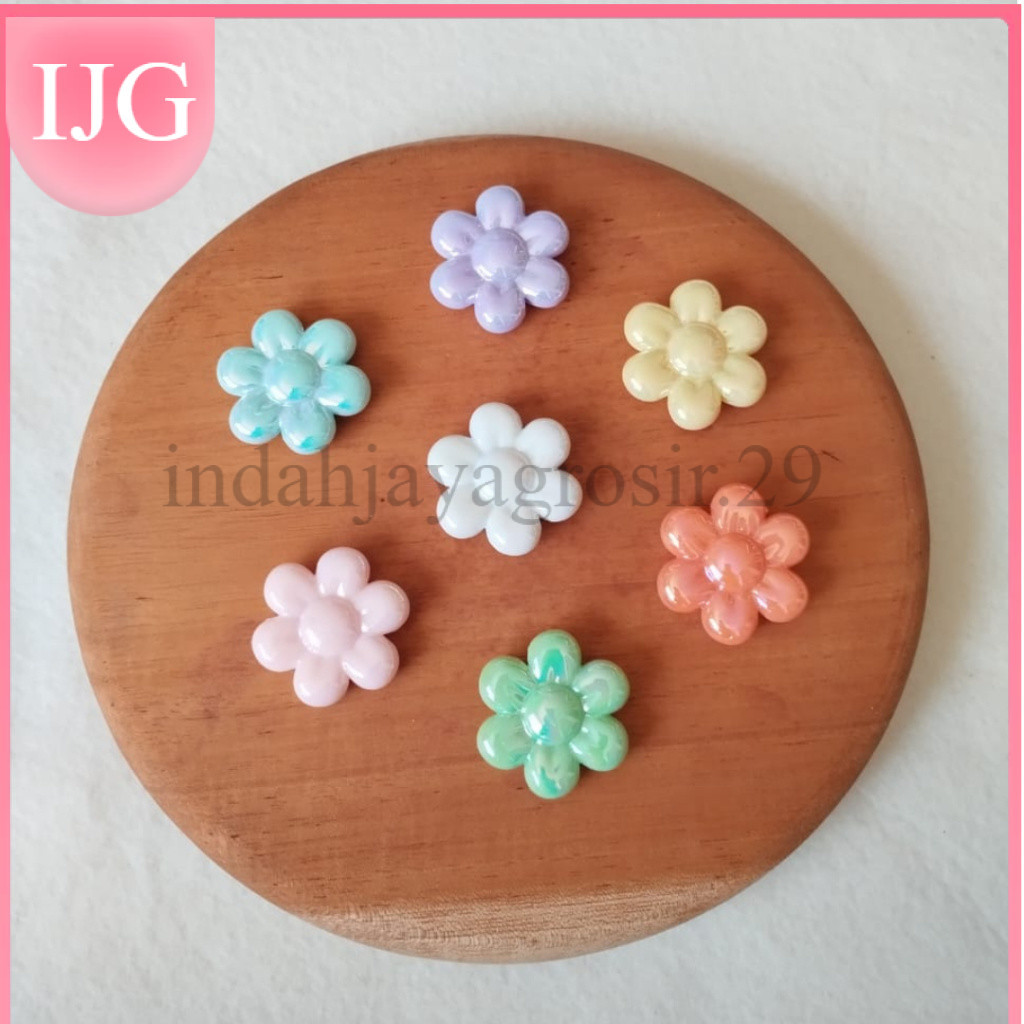 Manik Akrilik Mote UV Bead Bunga Besar Warna Akrilik Bunga Besar Mix Color