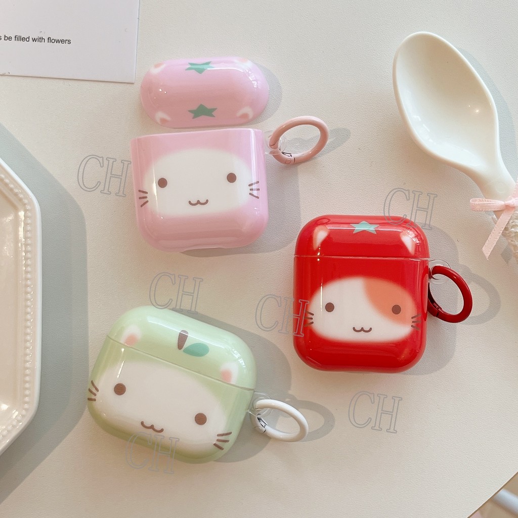 Soft Cute New Star Kitten AirPods Bright Face Earphone Case Pink Green Cartoon Cat All Inclusive Ear