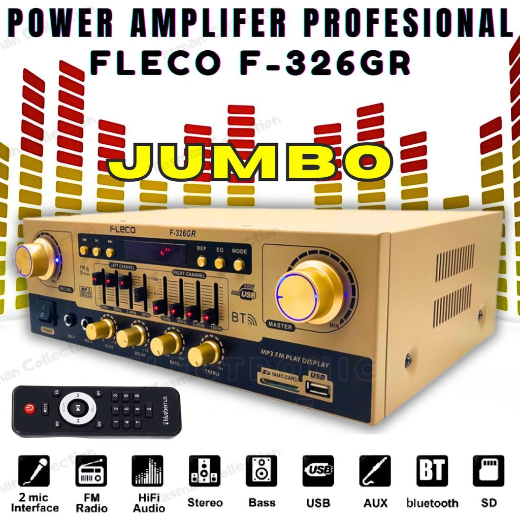 JUAL Power Amplifier Bluetooth Fleco F-326GR/Amplifier Fleco F-326 GR